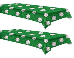 Baseball Party Table Covers, 54" x 108" (2 Pack)