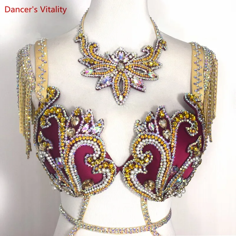 Belly Dance Performance Clothes Set for Women Cusomized Adult Children  Original Bra elegant Large Skirt 2pcs Belly Dancing Suit