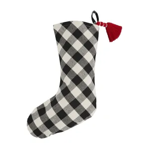 Black Check Christmas Stocking