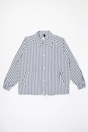 Block Stripe Coach Jacket - Navy/White