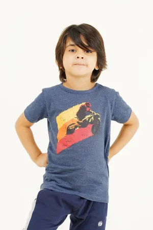 Boy's Short Sleeves Graphics Crew Neck