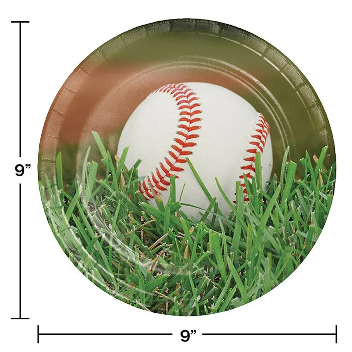 Bulk Baseball Paper Dinner Plates (96 per Case)