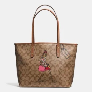 COACH BONNIE CASHIN CITY ZIP TOTE IN SIGNATURE COATED CANVAS