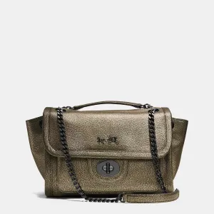 COACH RANGER FLAP CROSSBODY IN METALLIC LEATHER