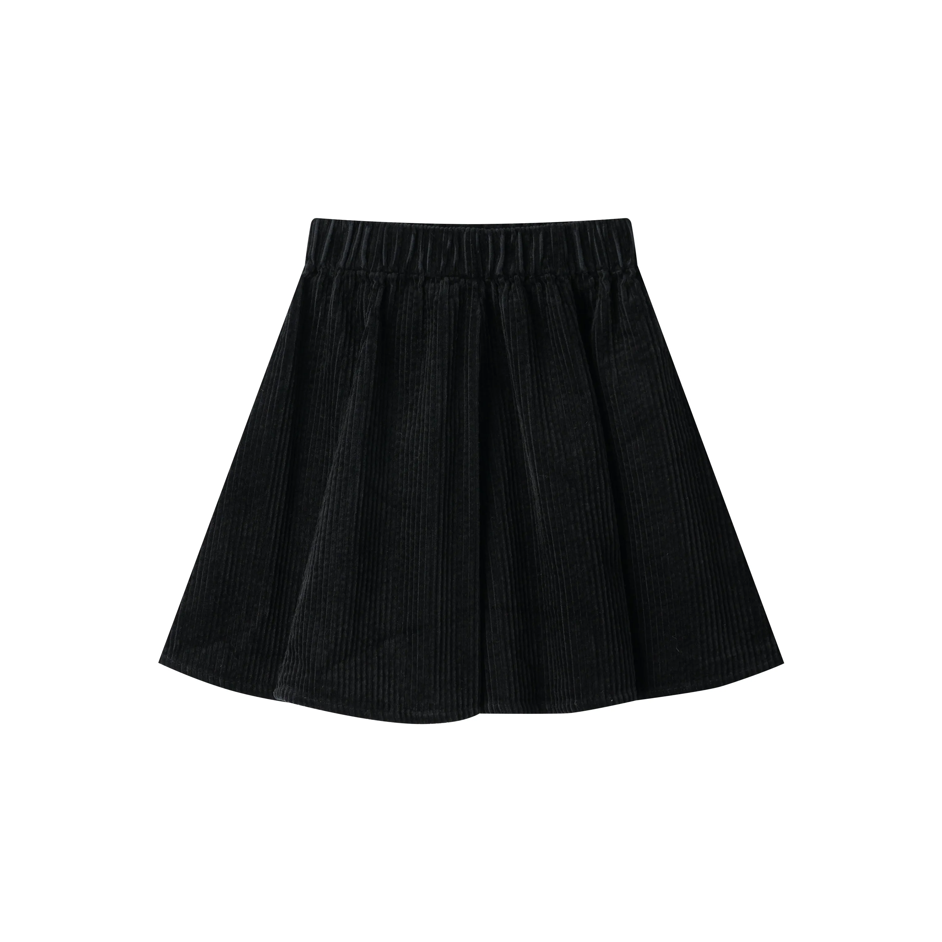 CORDUROY CIRCLE SKIRT-BLACK