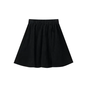 CORDUROY CIRCLE SKIRT-BLACK