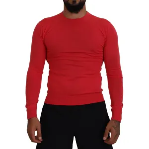 Dsquared² Red Wool Long Sleeves Crewneck Pullover Sweater