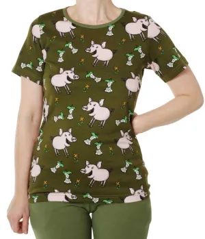 DUNS Short Sleeved T-shirt Adult - Pig Green