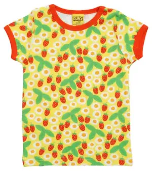 DUNS Short Sleeved T-shirt - Strawberries & Daisies Buttercup