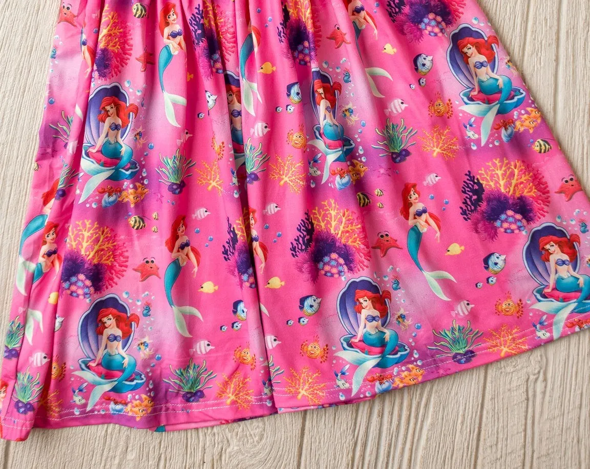 Girls Fun Character Dresses - Hot Pink Mermaid