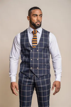 Hardy Navy Check Waistcoat