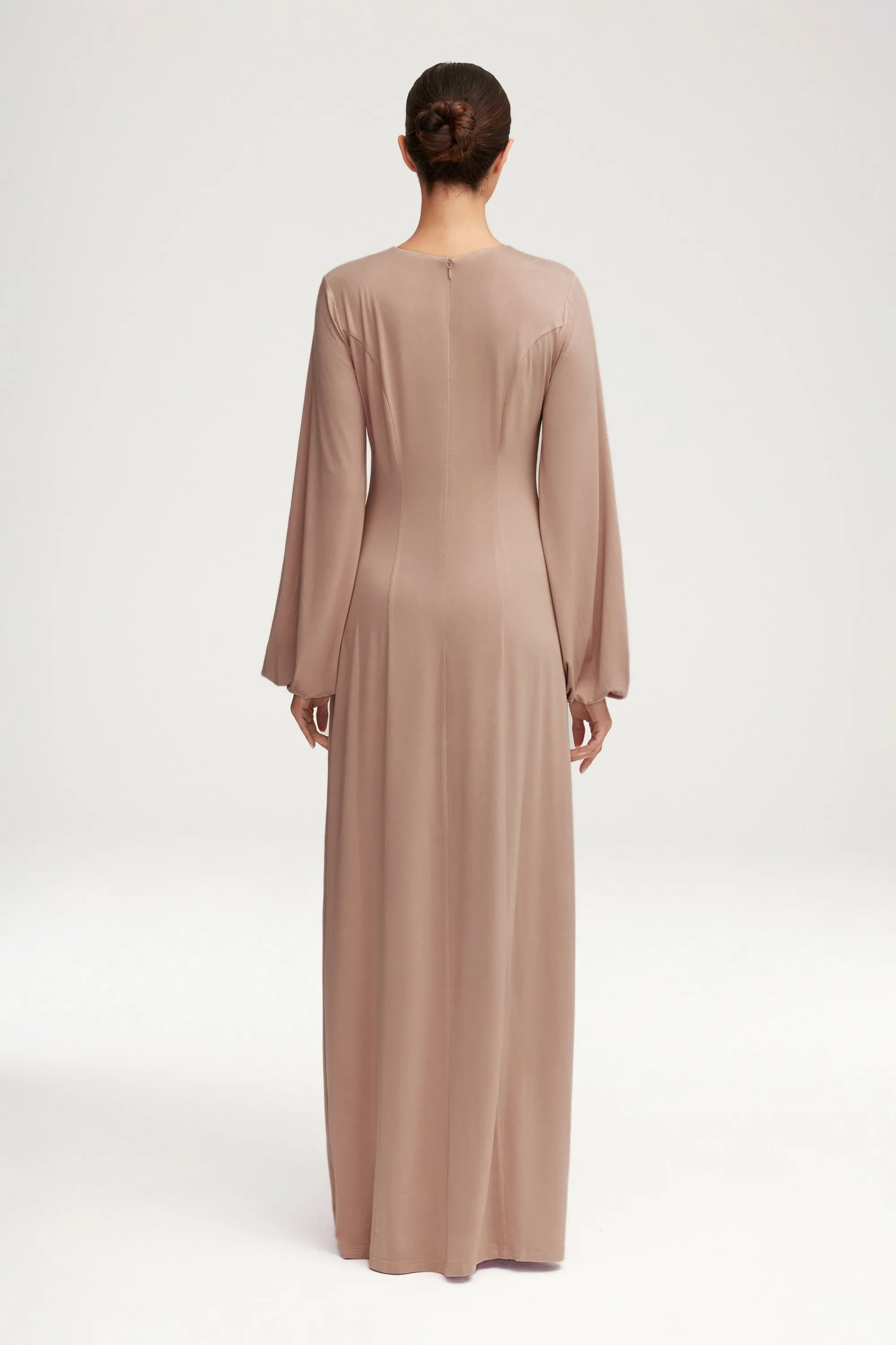 Hayat Jersey Princess Seam Maxi Dress - Mink