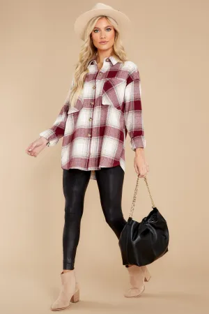 In The Maize Burgundy Plaid Top