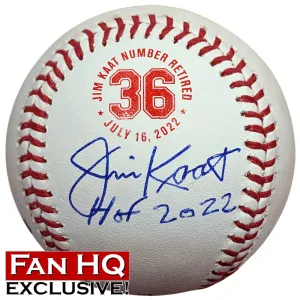 Jim Kaat Signed and Inscribed "HOF 22" Fan HQ Exclusive Number Retired Baseball Minnesota Twins