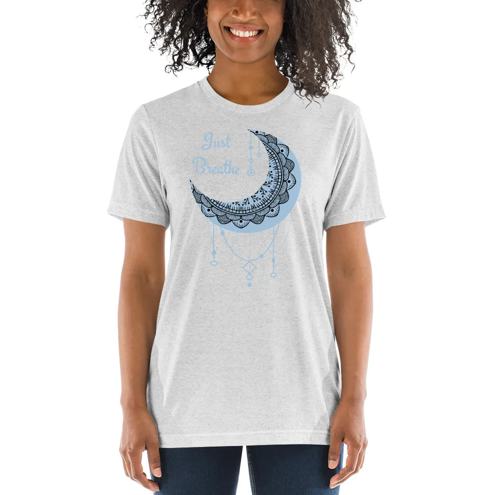 Just Breathe - Short sleeve t-shirt, comfy t-shirt, soft t-shirt, moon