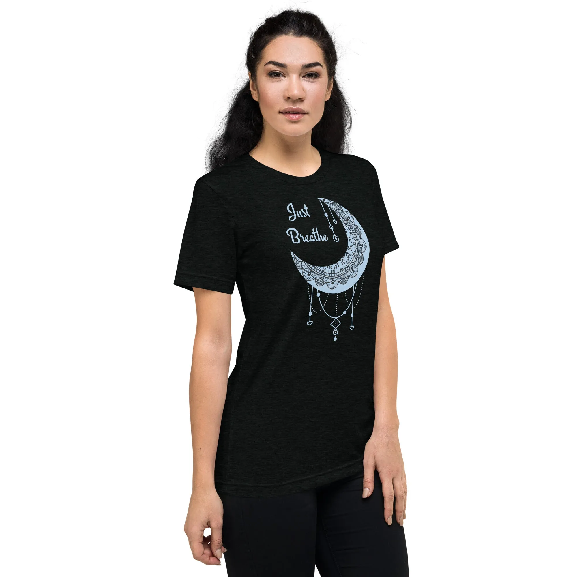 Just Breathe - Short sleeve t-shirt, comfy t-shirt, soft t-shirt, moon