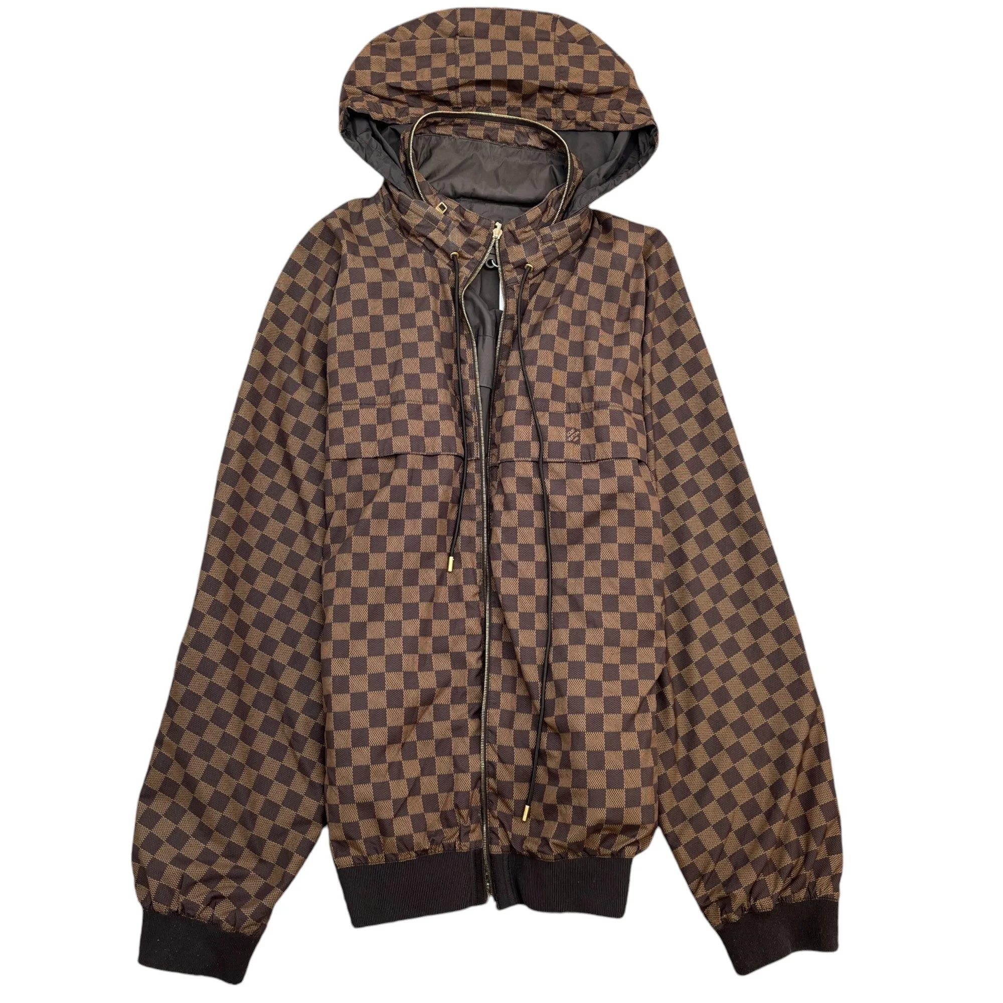 Men's Damier Reversible Windbreaker Brown Size IT 50 / L