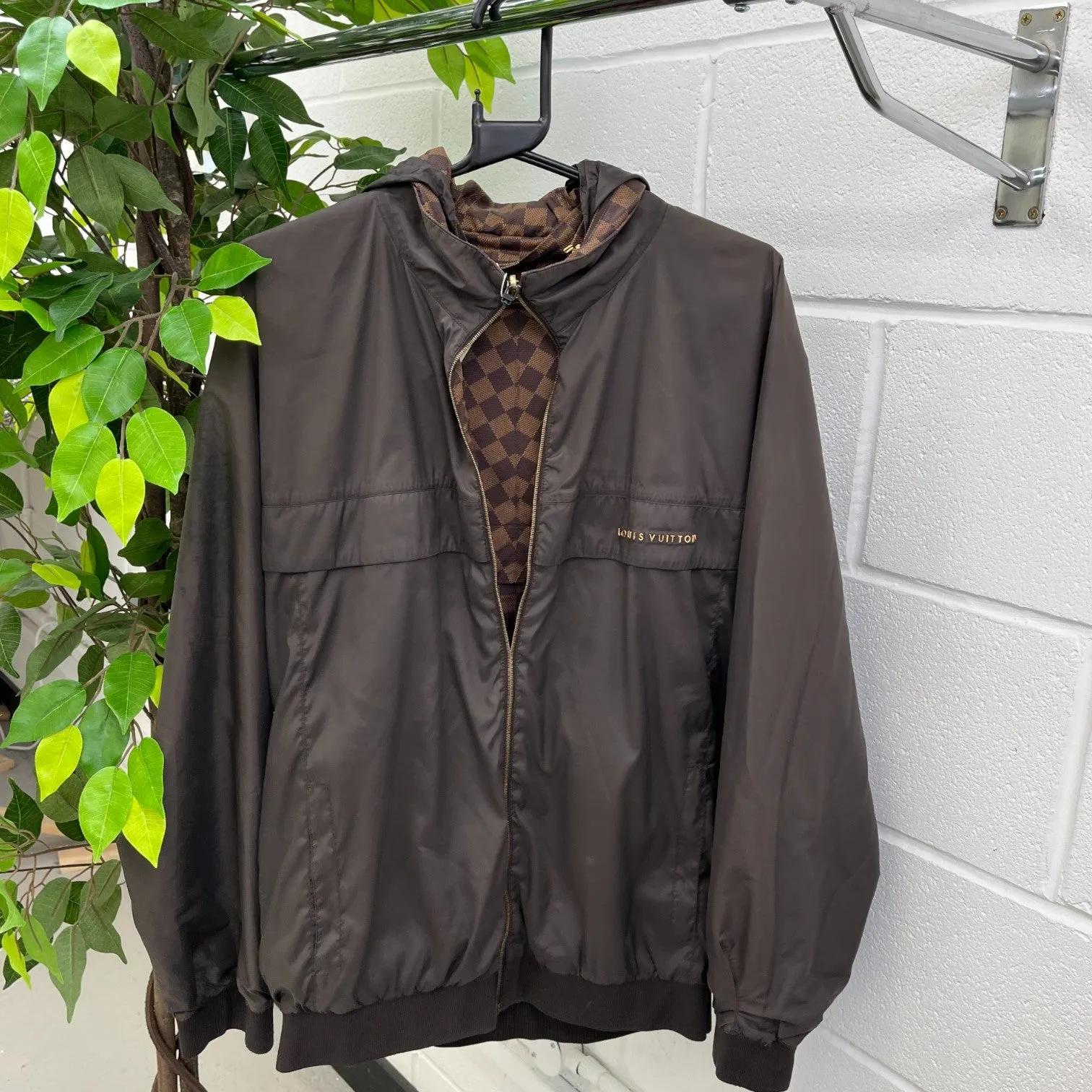 Men's Damier Reversible Windbreaker Brown Size IT 50 / L