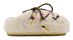 MOONBOOT MULE FAUX FUR BEADS CREAM