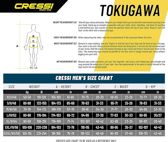 Open Box Cressi 2mm Man Tokugawa Nylon Two-Piece Wetsuit With Hood - Medium