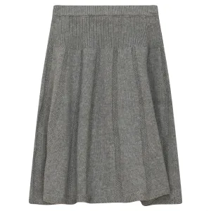 P4354-PLEATED KNIT SKIRT-GREY