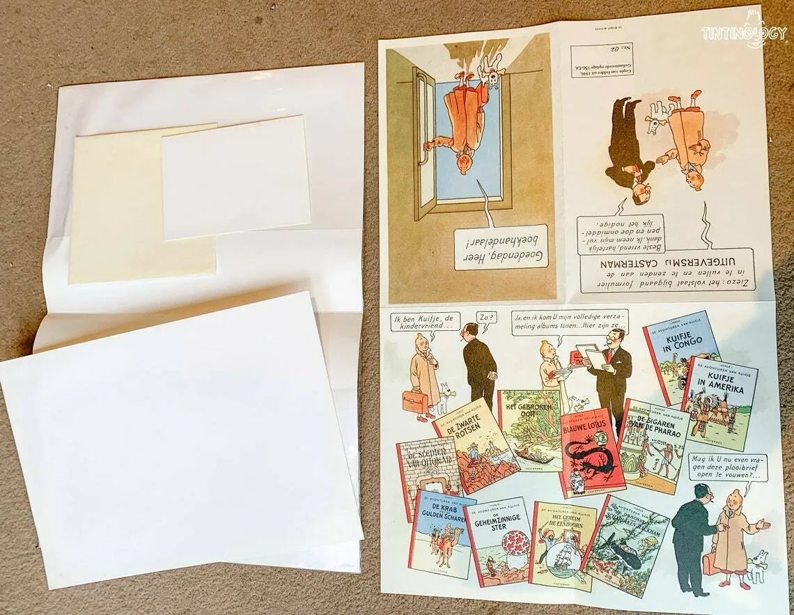 Rare Ltd Edition Dutch Tintin Promo Print Poster Card Set: Hand Numbered #82
