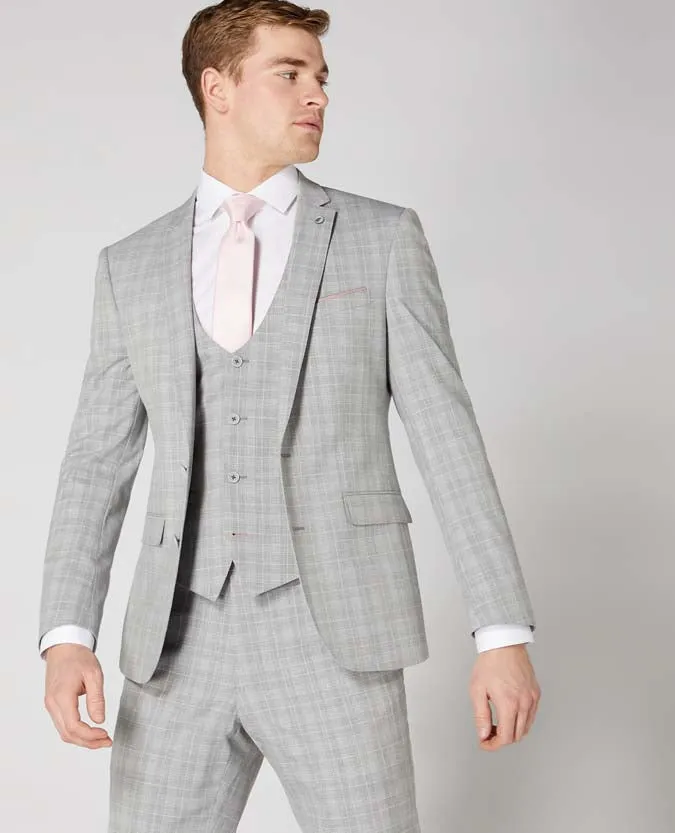 Slim Fit 2-Piece Checked Stretch Suit