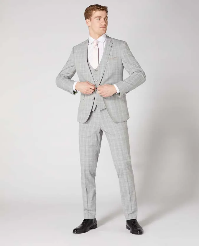 Slim Fit 2-Piece Checked Stretch Suit