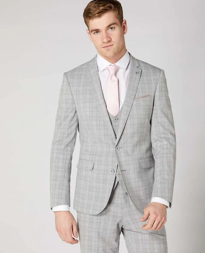 Slim Fit 2-Piece Checked Stretch Suit