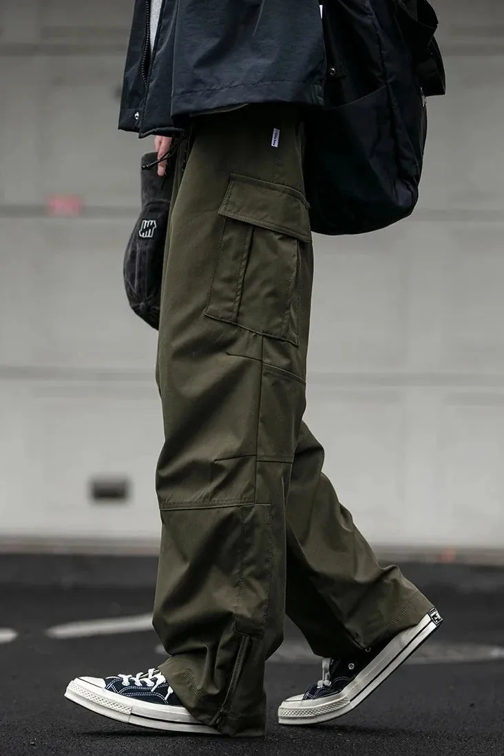 Straight Leg Twill Cargo Pants