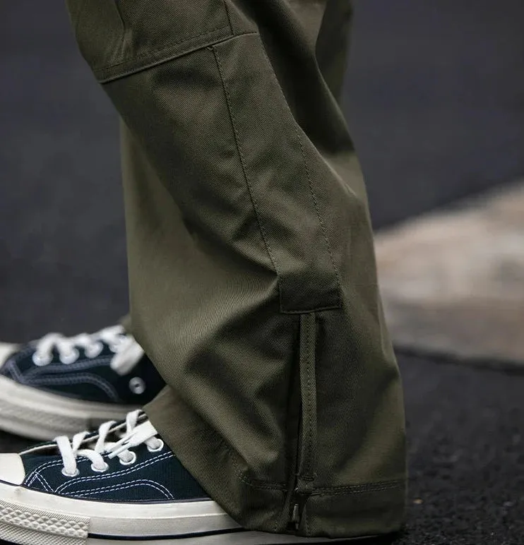 Straight Leg Twill Cargo Pants