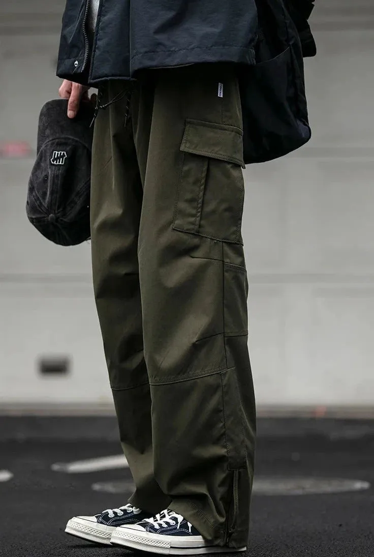 Straight Leg Twill Cargo Pants