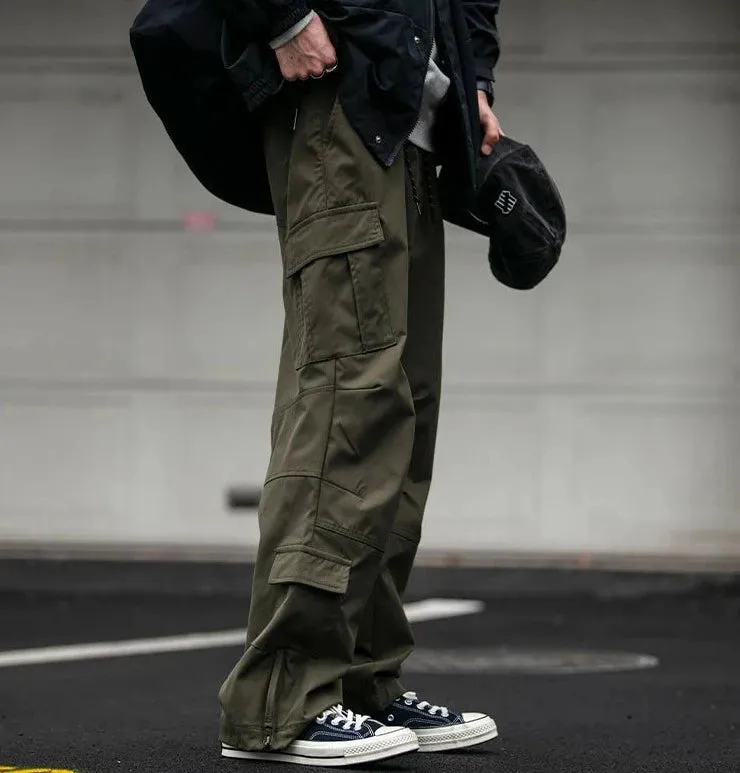 Straight Leg Twill Cargo Pants