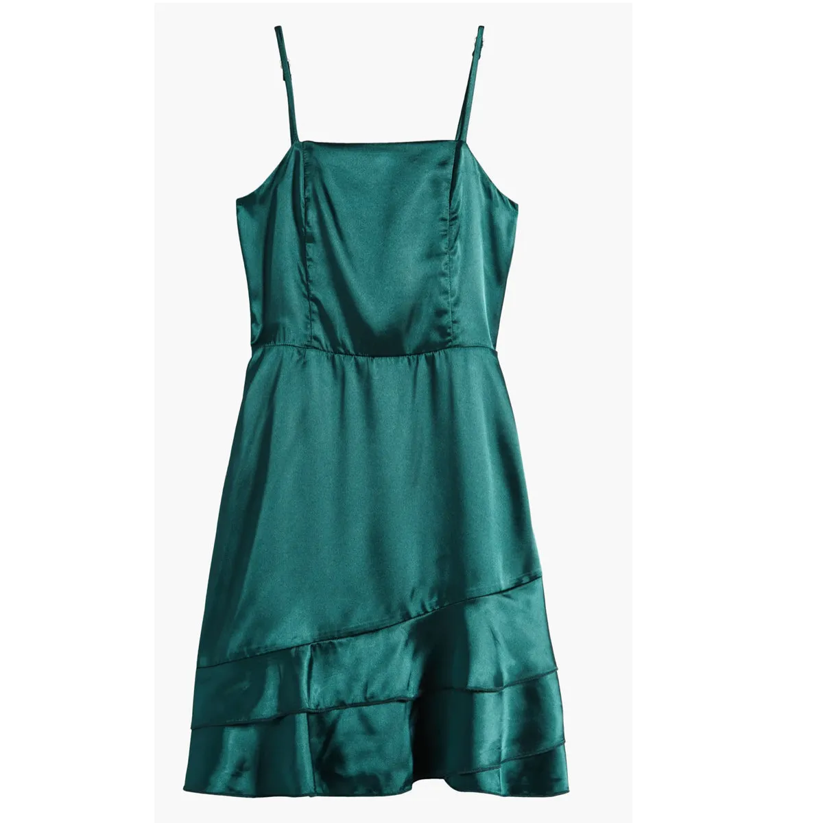 Tween Satin Baby Doll Dress Hunter Green