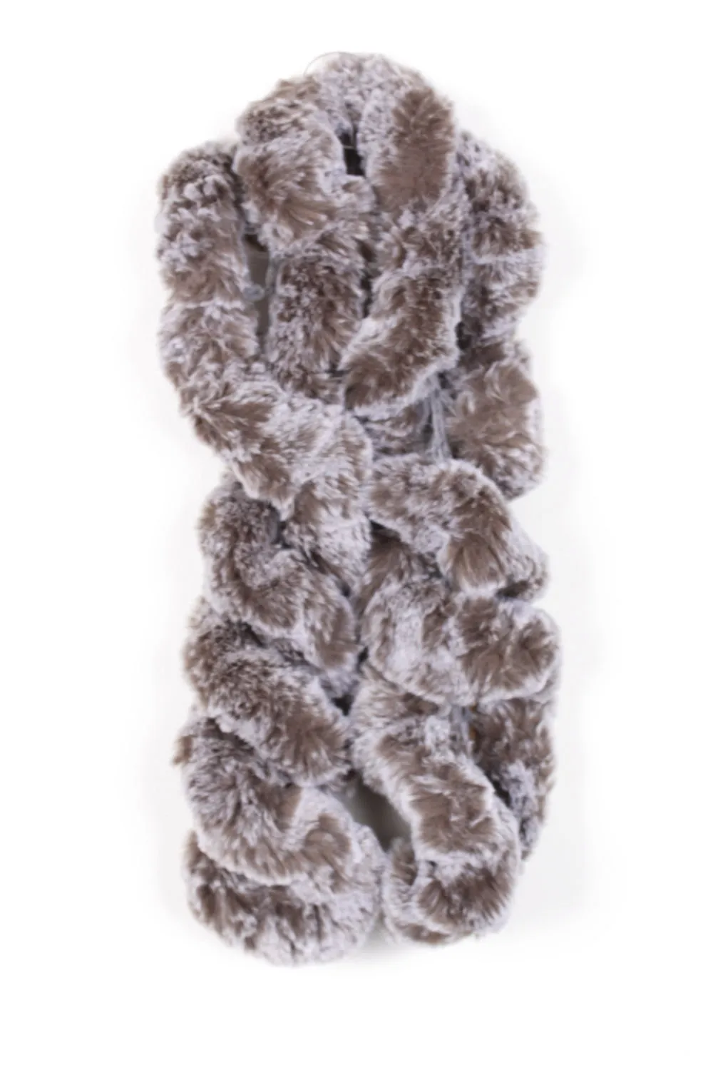 Two Tone Faux Rabbit Fur Crochet Twisted Scarf