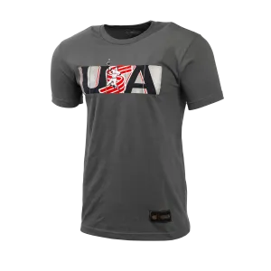 USA x Baseballism Grey Outfield Fence Tee