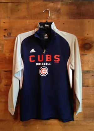 Youth Long Sleeve Cubs Baseball - Navy/Grey